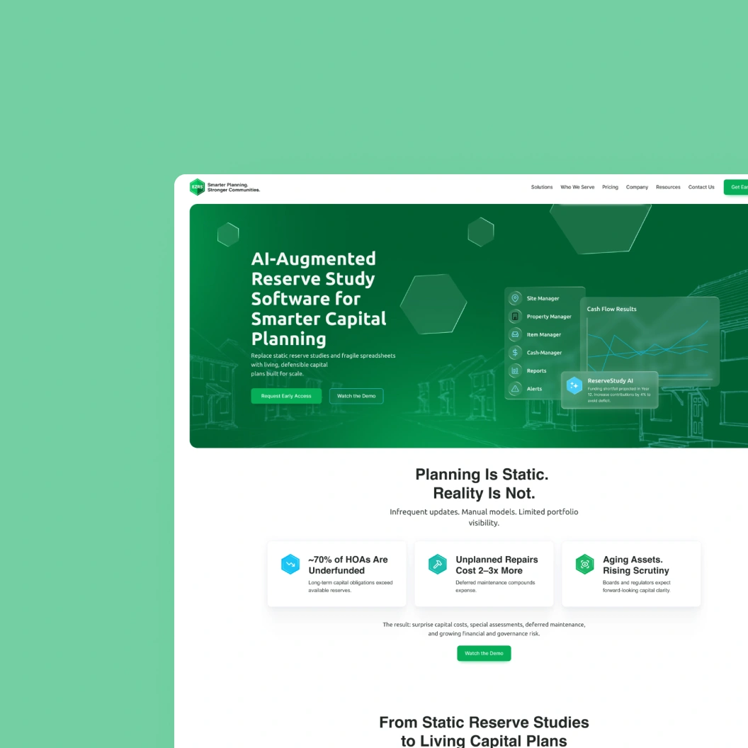 EZRS – An AI-powered platform for long-term asset, infrastructure, and property management planning.