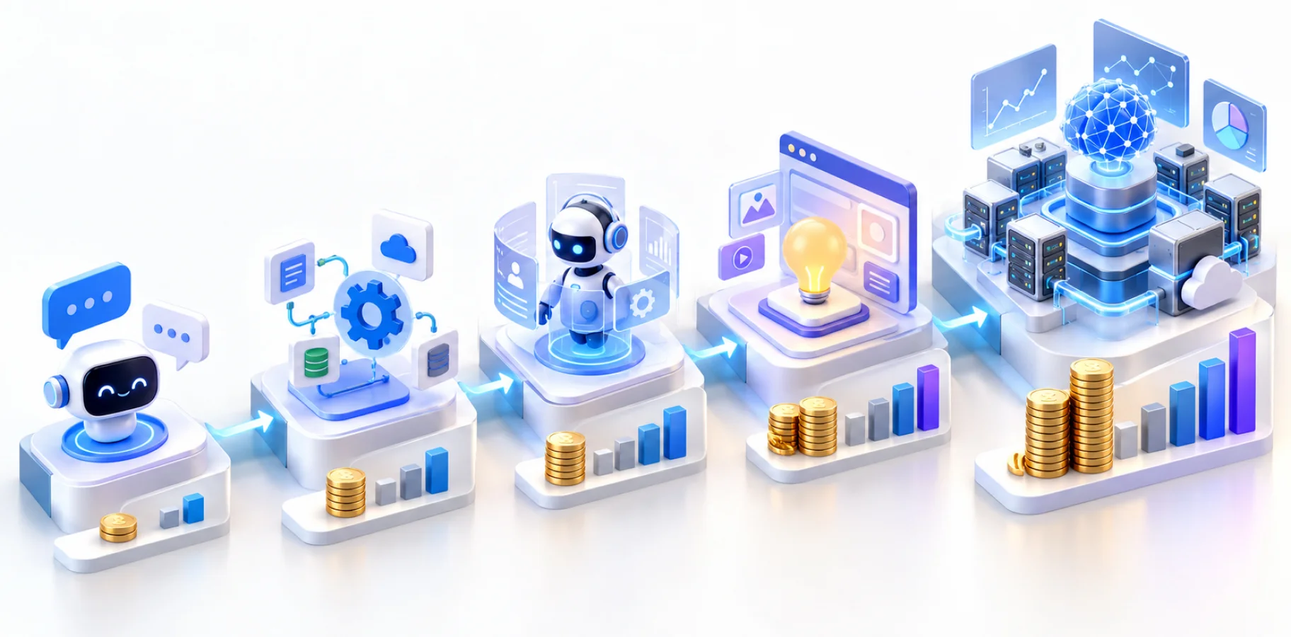 AI software development cost by project type, from AI chatbots to custom machine learning platforms